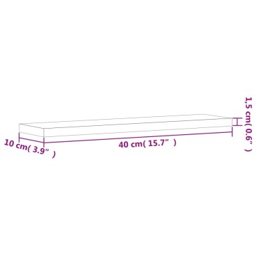 vidaXL Ράφια Τοίχου 4 τεμ. Καπνιστή Δρυς 40x10x1,5cm Επεξεργ. Ξύλο