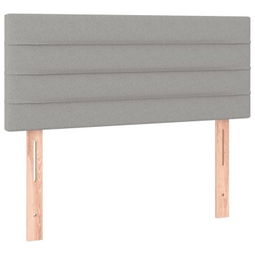 vidaXL Κρεβάτι Boxspring με Στρώμα & LED Αν.Γκρι 120x190εκ. Υφασμάτινο