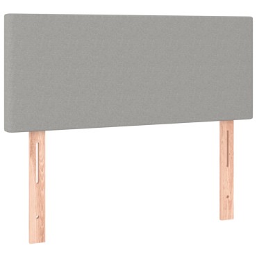 vidaXL Κρεβάτι Boxspring με Στρώμα & LED Αν.Γκρι 120x190εκ. Υφασμάτινο