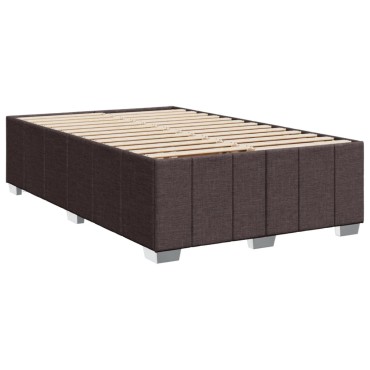 vidaXL Κρεβάτι Boxspring με Στρώμα Σκούρο Καφέ 120x190 εκ Υφασμάτινο