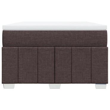 vidaXL Κρεβάτι Boxspring με Στρώμα Σκούρο Καφέ 120x190 εκ Υφασμάτινο