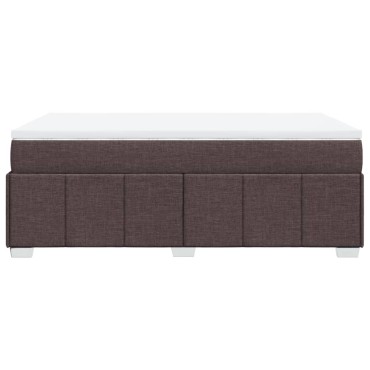 vidaXL Κρεβάτι Boxspring με Στρώμα Σκούρο Καφέ 120x190 εκ Υφασμάτινο