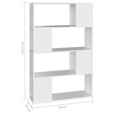 vidaXL Βιβλιοθήκη/Διαχωριστικό Χώρου Λευκό 80x24x124,5cm Μοριοσανίδα 1 τεμ.