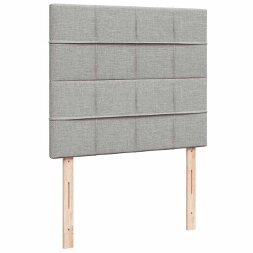 vidaXL Κρεβάτι Boxspring με Στρώμα & LED Αν.Γκρι 120x190εκ. Υφασμάτινο