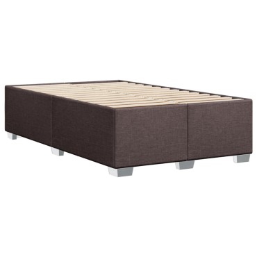vidaXL Κρεβάτι Boxspring με Στρώμα Σκούρο Καφέ 120x190 εκ Υφασμάτινο