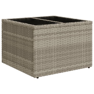 vidaXL Σετ Καναπέ Κήπου 9 Τεμαχίων με Μαξιλάρια Light Grey Πολυ Ρατάν