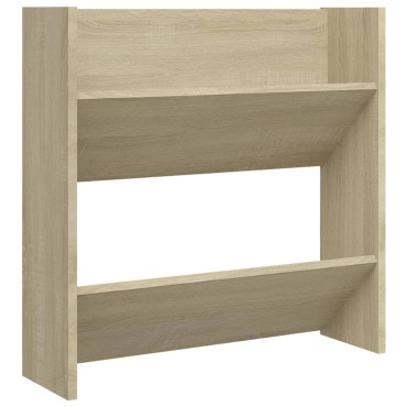 vidaXL Παπουτσοθήκη Τοίχου Sonoma Δρυς 60x18x60cm Μοριοσανίδα