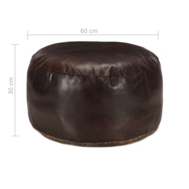 vidaXL Πουφ Σκούρο Καφέ 60x30cm από Γνήσιο Δέρμα Κατσίκας 1 τεμ.