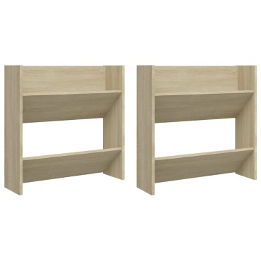 vidaXL Παπουτσοθήκες 2 τεμ. Sonoma Δρυς 60x18x60cm Μοριοσανίδα