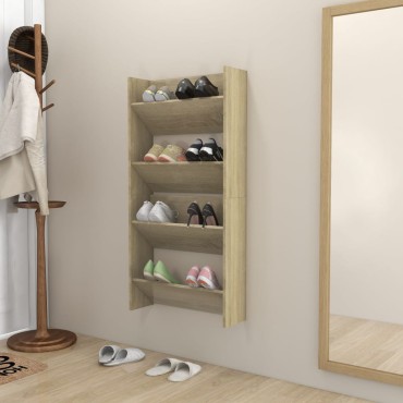 vidaXL Παπουτσοθήκες 2 τεμ. Sonoma Δρυς 60x18x60cm Μοριοσανίδα