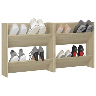 vidaXL Παπουτσοθήκες 2 τεμ. Sonoma Δρυς 60x18x60cm Μοριοσανίδα