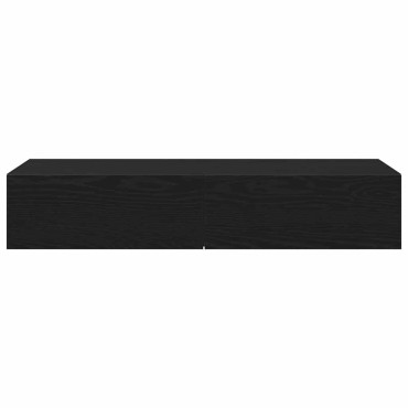 vidaXL Ράφι τοίχου με συρτάρια Μαύρο 100x36x19cm Κατασκευασμένο ξύλο 1 τεμ.