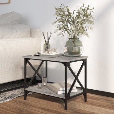 vidaXL Βοηθητικό Τραπέζι Γκρι Sonoma 55x38x45cm Επεξεργασμένο Ξύλο