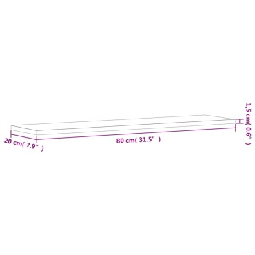 vidaXL Ράφια Βιβλιοθήκης 4 τεμ. Γκρι Σκυροδ. 80x20x1,5cm Επεξ. Ξύλο