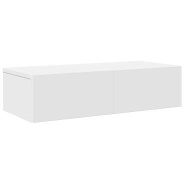 vidaXL Ράφι τοίχου με συρτάρια Λευκό 60x26,5x15cm Κατασκευασμένο ξύλο 1 τεμ.