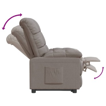 vidaXL Πολυθρόνα Ανακλινόμενη Taupe Υφασμάτινη 74x99x102cm 1 τεμ.