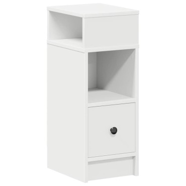 vidaXL Κομοδίνο με συρτάρι Λευκό 25x31x66cm 1 τεμ.