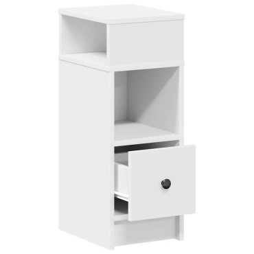 vidaXL Κομοδίνο με συρτάρι Λευκό 25x31x66cm 1 τεμ.