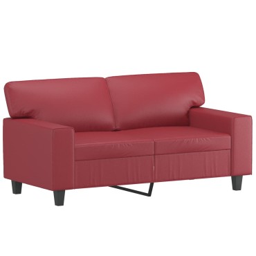 vidaXL Καναπές 3 τεμ. σετ κόκκινο κρασί Faux δέρμα 154x77x80cm  Διθέσιος