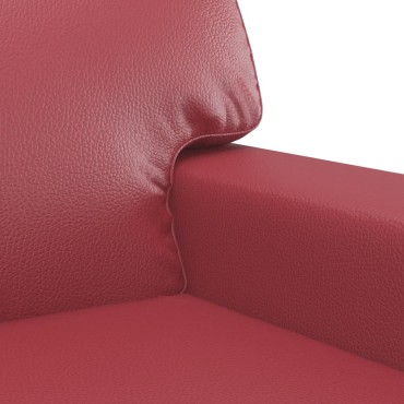 vidaXL Καναπές 3 τεμ. σετ κόκκινο κρασί Faux δέρμα 154x77x80cm  Διθέσιος