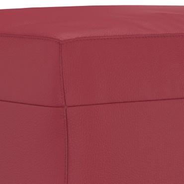 vidaXL Καναπές 3 τεμ. σετ κόκκινο κρασί Faux δέρμα 154x77x80cm  Διθέσιος
