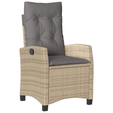 vidaXL Σετ Κήπου 5 Τεμ.  με Μαξιλάρια Μπεζ Poly Rattan
