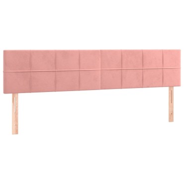 vidaXL Κρεβάτι Boxspring με Στρώμα Ροζ 120x190 εκ. Βελούδινο