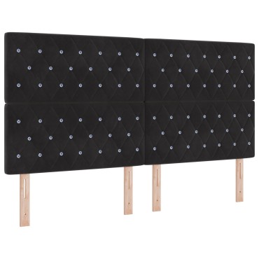 vidaXL κεφαλάρι  Κρυστάλλινη Κουμπί Tufted Μαύρο Βελούδινοxxcm