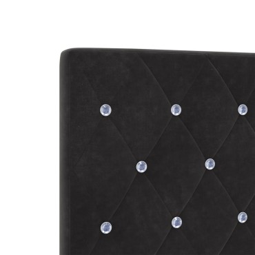vidaXL κεφαλάρι  Κρυστάλλινη Κουμπί Tufted Μαύρο Βελούδινοxxcm