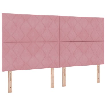 vidaXL Κεφαλάρι με Διαμαντάκια σε Ροζ Βελούδοx40x7 cm 1 τεμ.