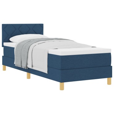 vidaXL Κρεβάτι με Στρώμα Μπλε 80x200 cm Ύφασμα