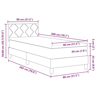 vidaXL Κρεβάτι με Στρώμα Μπλε 80x200 cm Ύφασμα