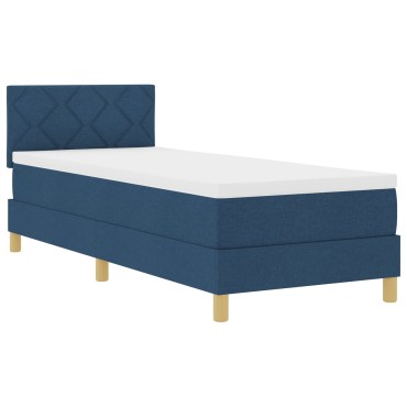 vidaXL Κρεβάτι με Στρώμα Μπλε 80x200 cm Ύφασμα