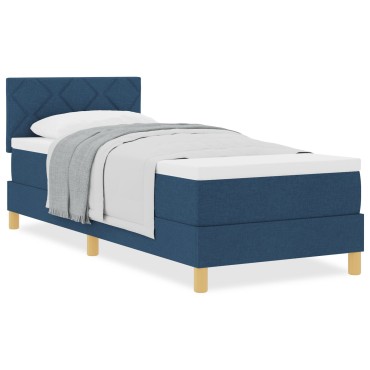 vidaXL Κρεβάτι με Στρώμα Μπλε 80x200 cm Ύφασμα