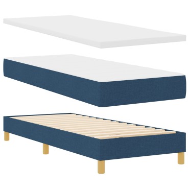vidaXL Κρεβάτι με Στρώμα Μπλε 80x200 cm Ύφασμα