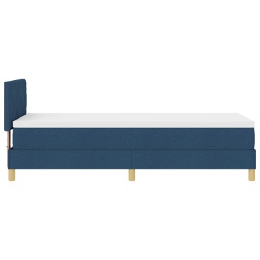 vidaXL Κρεβάτι με Στρώμα Μπλε 80x200 cm Ύφασμα