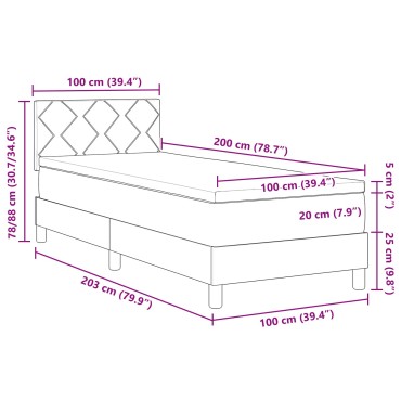 vidaXL Σπαστή Βάση Κρεβατιού με Μαξιλάρι Κρεμ 100x200 εκ. Ύφασμα