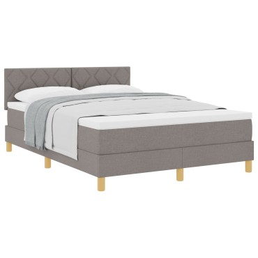 vidaXL Κρεβάτι Σπρινγκ με στρώμα Ταπεί 140x200 cm Ύφασμα
