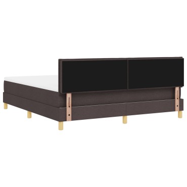 vidaXL Κρεβάτι Βαφής με Στρώμα Σκούρο Καφέ 180x200 εκ. Ύφασμα