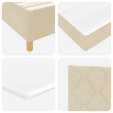 vidaXL Κρεβάτι Σπαστής Βάσης  με Στρώμα Κρεμ 90x200 cm Ύφασμα