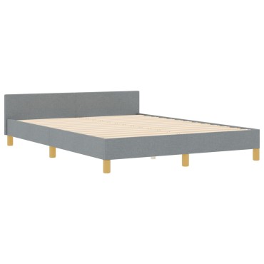vidaXL Κρεβάτι Γκρι Ανοιχτό 140x200 εκ. Υφάσματος