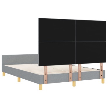 vidaXL Κρεβάτι Γκρι Ανοιχτό 140x200 εκ. Υφάσματος