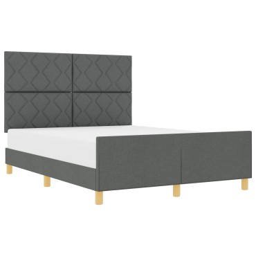vidaXL Σκούρο Γκρι Κρεβάτι 160x200 εκ Fabric