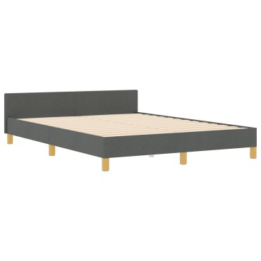 vidaXL Σκούρο Γκρι Κρεβάτι 160x200 εκ Fabric
