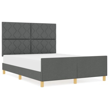 vidaXL Σκούρο Γκρι Κρεβάτι 160x200 εκ Fabric