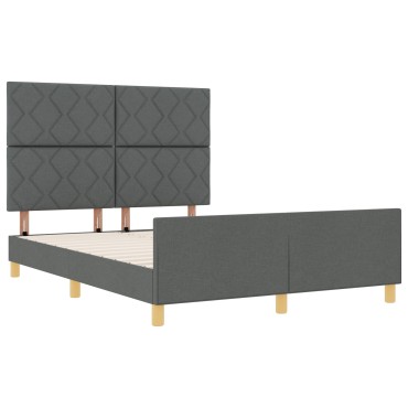 vidaXL Σκούρο Γκρι Κρεβάτι 160x200 εκ Fabric