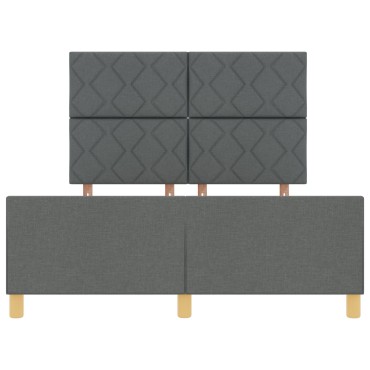 vidaXL Σκούρο Γκρι Κρεβάτι 160x200 εκ Fabric