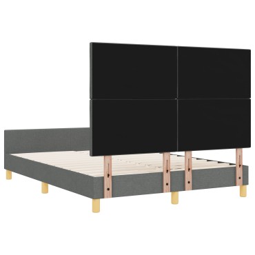 vidaXL Σκούρο Γκρι Κρεβάτι 160x200 εκ Fabric