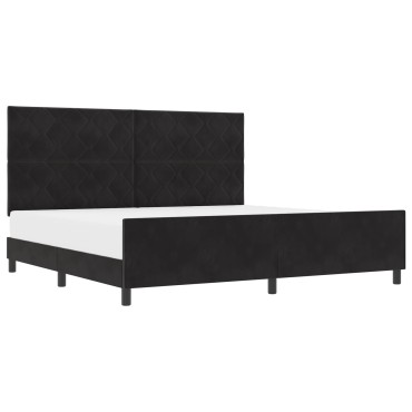 vidaXL Μαύρο Βελούδινο Κρεβάτι 200x200 εκ