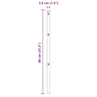 vidaXL Πόλοι Φράχτη 52 τεμάχια Γκρι 32 mm Γαλβανισμένο Χάλυβα